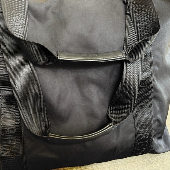 Lauren Ralph Lauren Black Nylon Duffel Overnight Weekend Travel Tote Bag - Picture 10 of 16